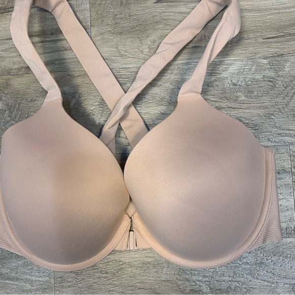 SPANX Bra llelujah Front Snap Cross Back Nude Beige T Shirt Bra - Picture 4 of 8